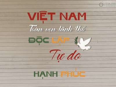 Bộ chữ gỗ Việt Nam hạnh phúc [Gỗ nhẹ - KT 95x90cm] CHUGO-24